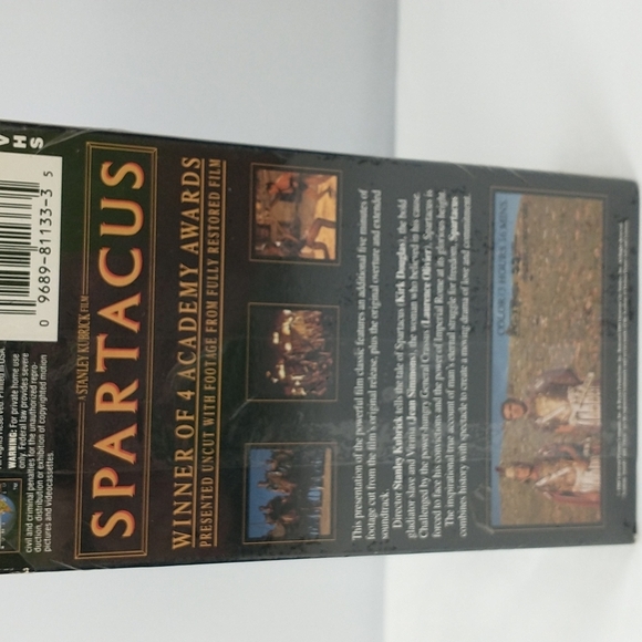 Spartacus VHS MCA Universal Factory Plastic - Picture 4 of 4